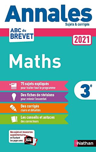Annales Brevet Mathématiques 3e - Sujets Et Corrigés - 2021
Editeur : Nathan
Collection : Annales Abc Du Brevet
Parution : 17/08/2021
Nombre de pages : 283
Dimensions : 21.1 x 13.7 x 1.8